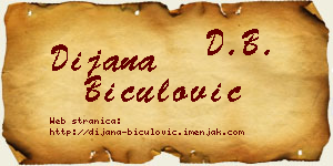 Dijana Biculović vizit kartica